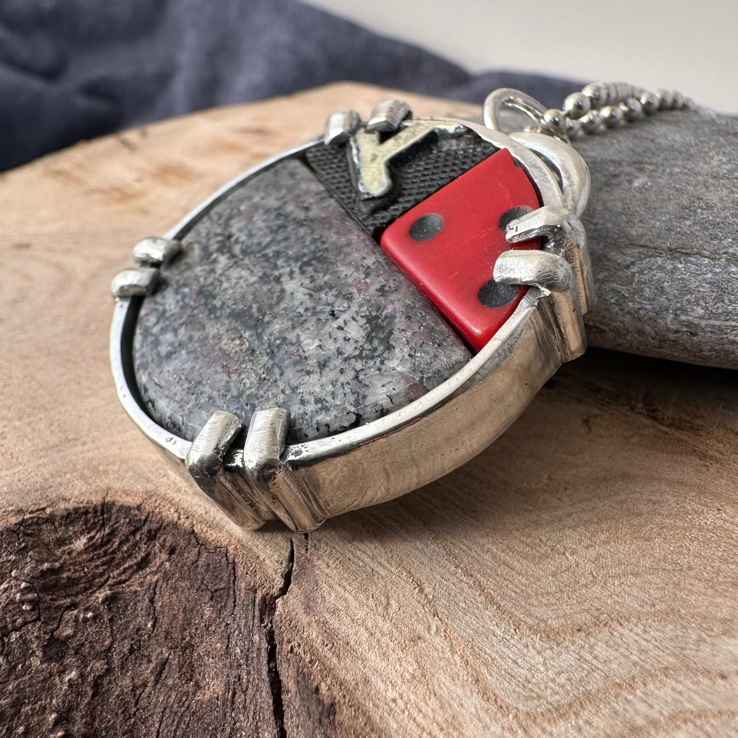 Black & White & Red All Over Pendant