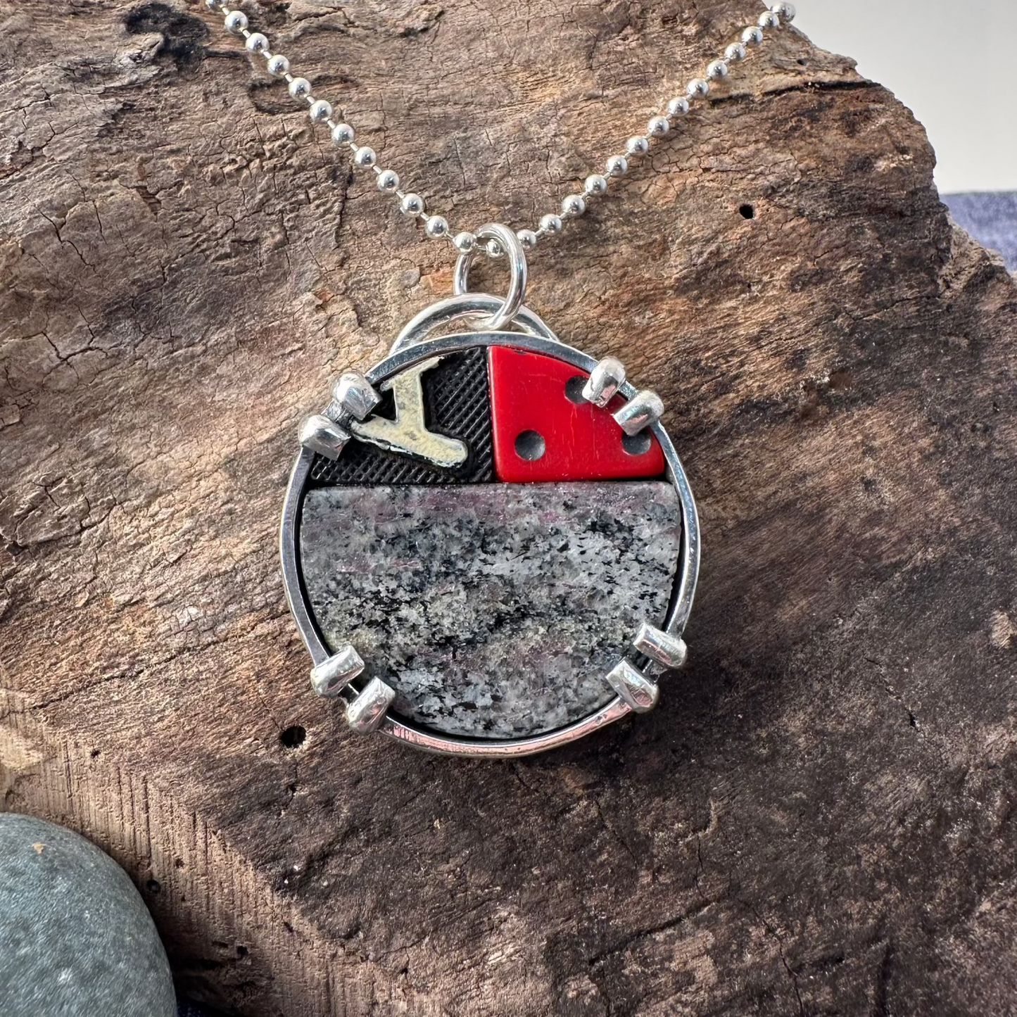 Black & White & Red All Over Pendant